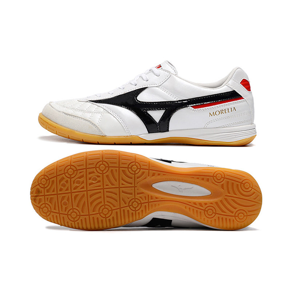 Chuteira Futsal Mizuno Morelia Sala IC Branca e Preta