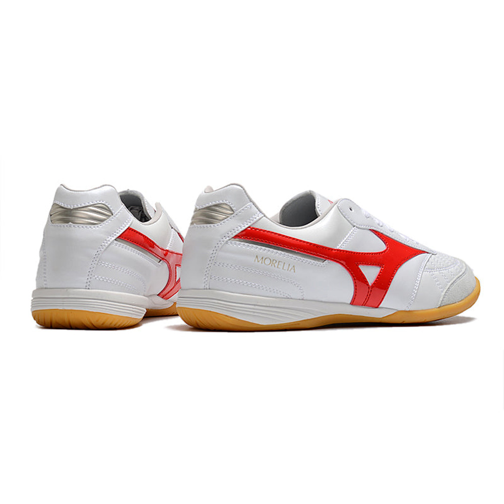 Chuteira Futsal Mizuno Morelia Sala IC Branca e Vermelha