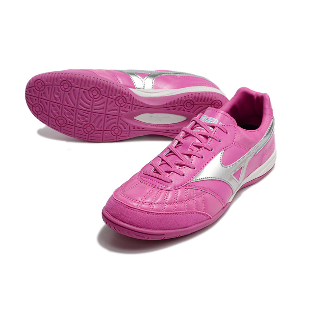 Chuteira Futsal Mizuno Morelia Sala IC Rosa e Prata