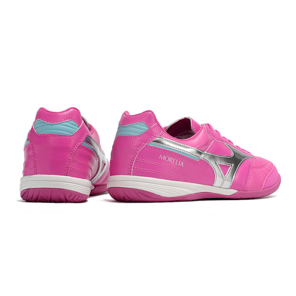 Chuteira Futsal Mizuno Morelia Sala IC Rosa e Prata