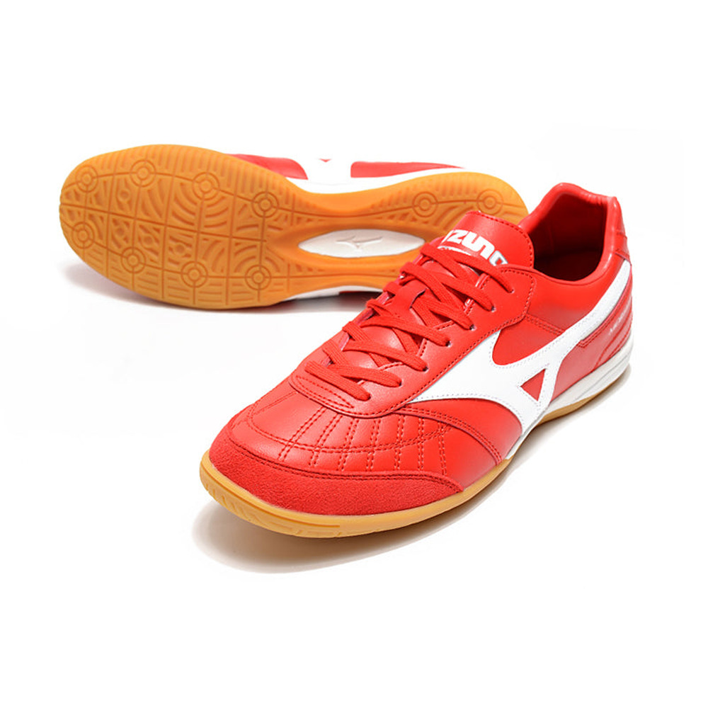Chuteira Futsal Mizuno Morelia Sala IC Vermelha e Branca