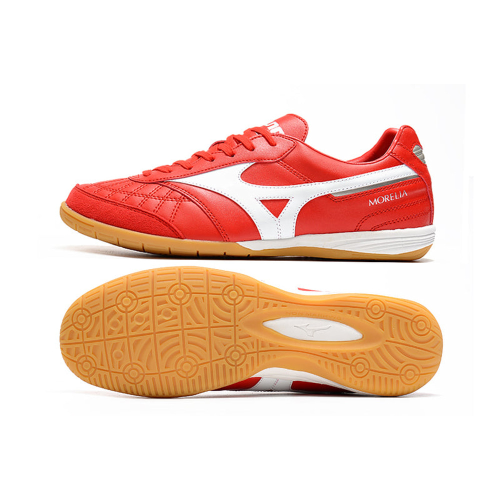 Chuteira Futsal Mizuno Morelia Sala IC Vermelha e Branca