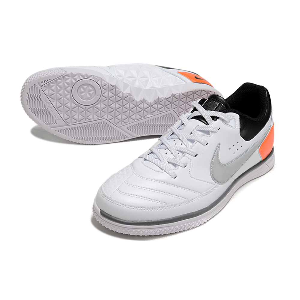 Chuteira Futsal Nike 5 StreetGato IC Branco e Laranja