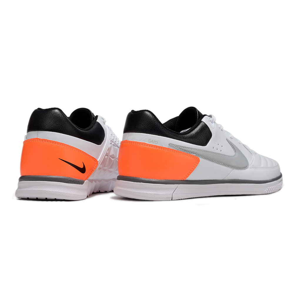 Chuteira Futsal Nike 5 StreetGato IC Branco e Laranja