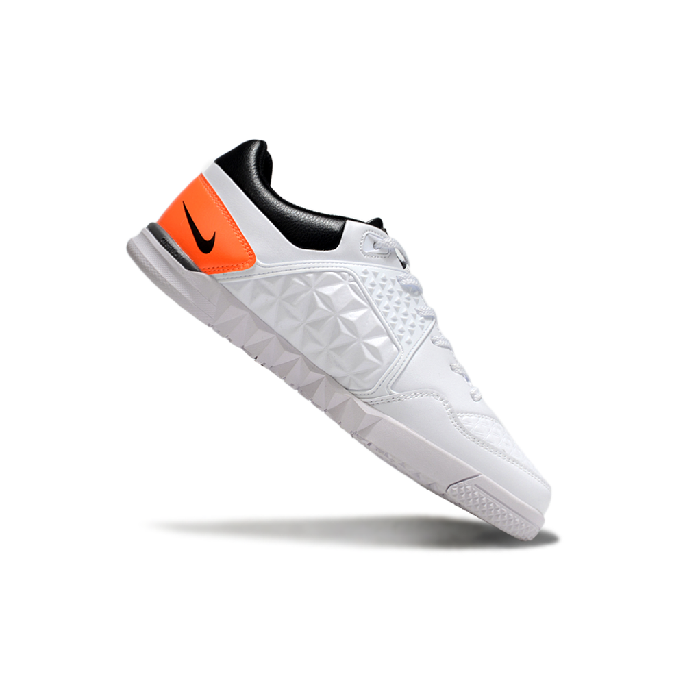 Chuteira Futsal Nike 5 StreetGato IC Branco e Laranja