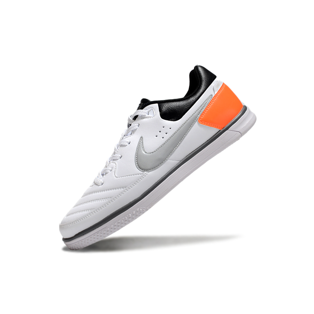 Chuteira Futsal Nike 5 StreetGato IC Branco e Laranja