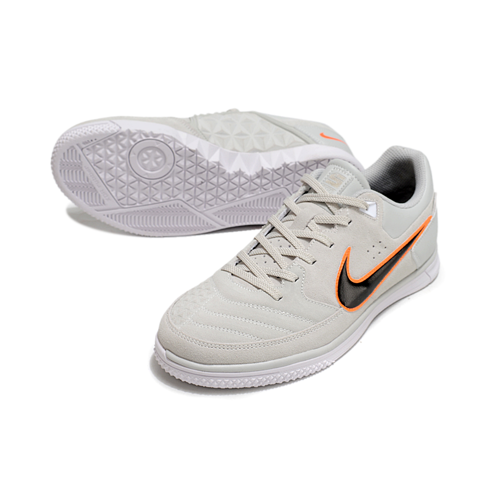 Chuteira Futsal Nike 5 StreetGato IC Branco, Preto e Laranja