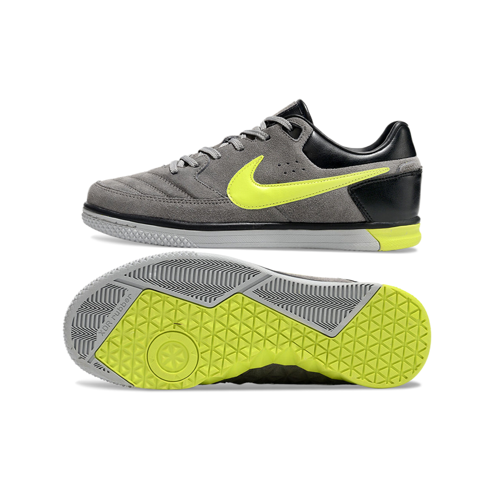 Chuteira Futsal Nike 5 StreetGato IC Cinza e Verde