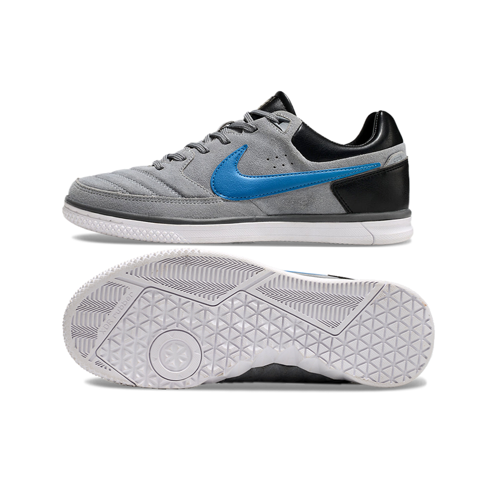 Chuteira Futsal Nike 5 StreetGato IC Cinza, Azul e Preto
