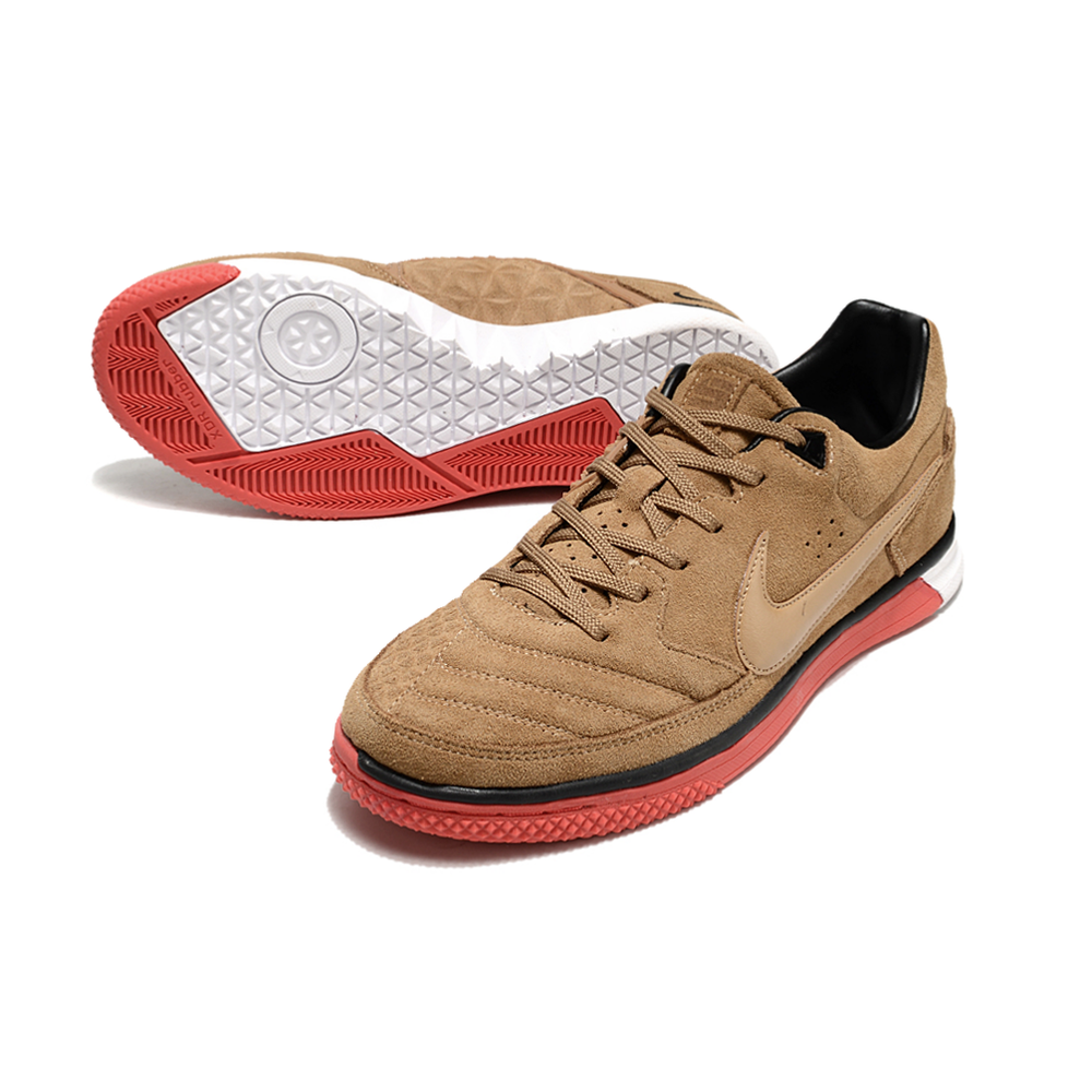 Chuteira Futsal Nike 5 StreetGato IC Marrom e Vermelho