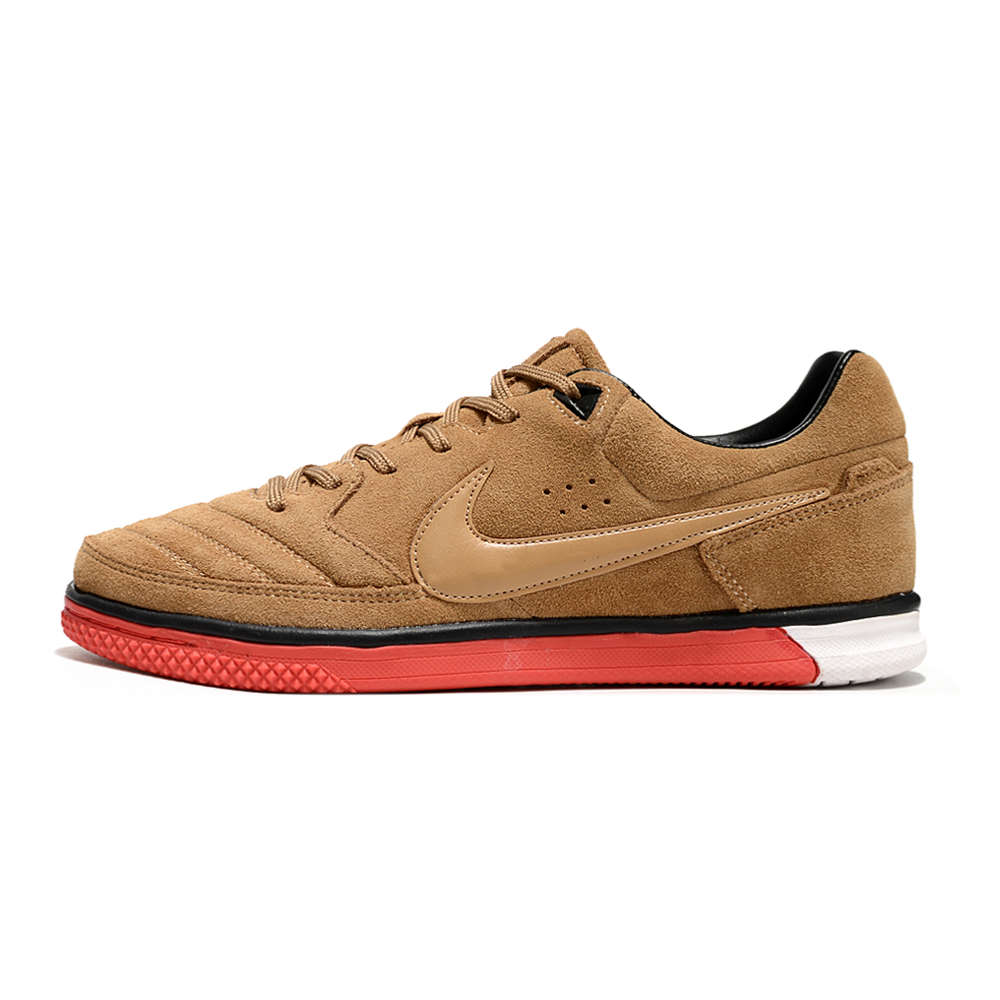 Chuteira Futsal Nike 5 StreetGato IC Marrom e Vermelho