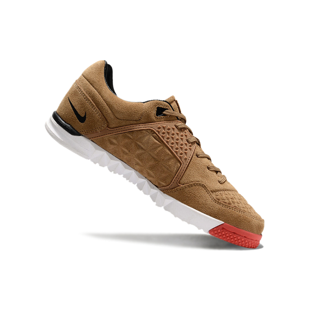 Chuteira Futsal Nike 5 StreetGato IC Marrom e Vermelho