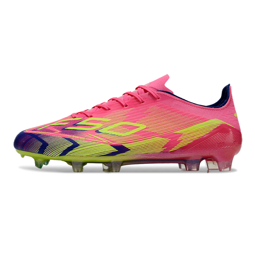 Chuteira Campo Adidas F50 FG Rosa, Azul e Verde