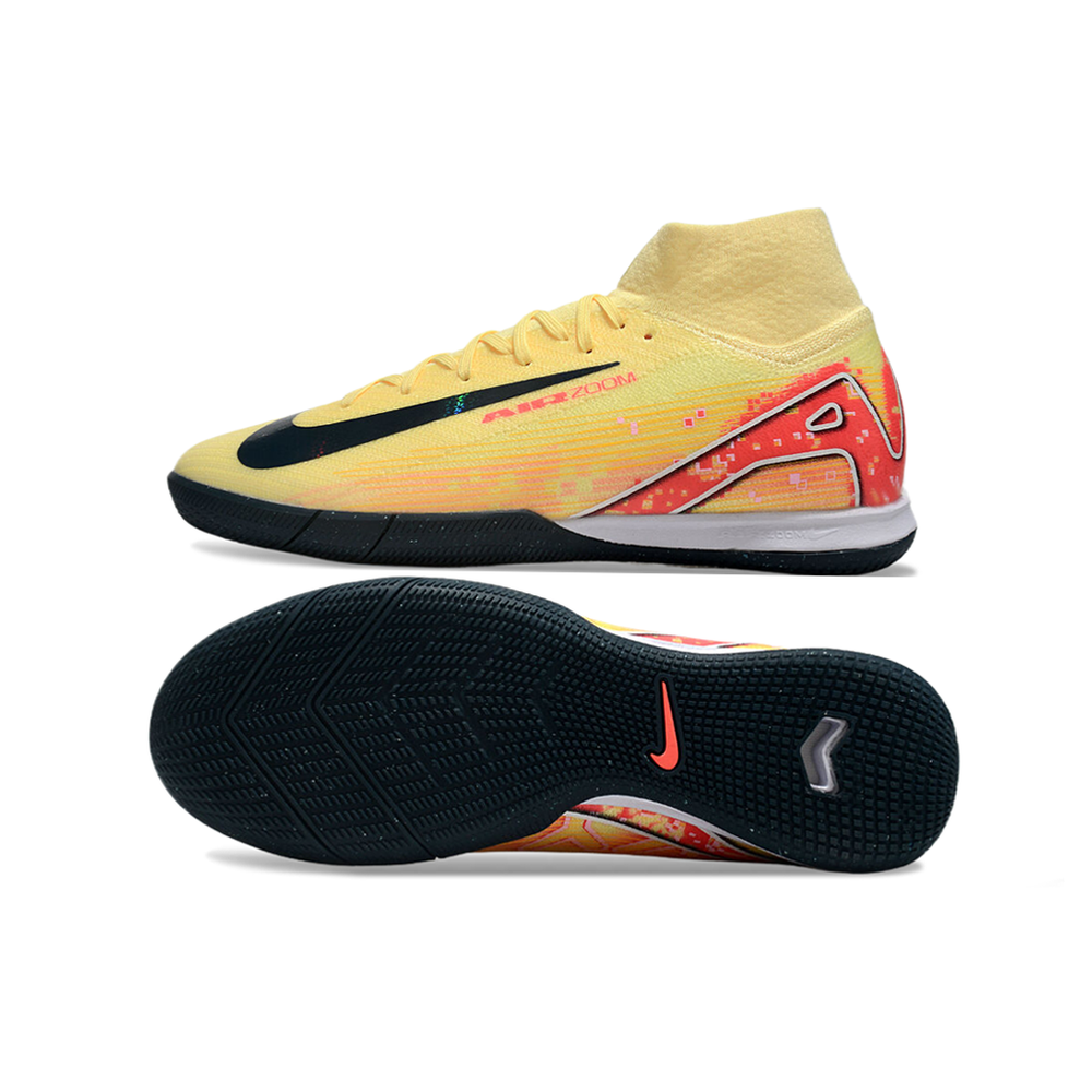 Chuteira Futsal Nike Air Zoom Mercurial Superfly 10 Elite IC Amarela e Laranja 