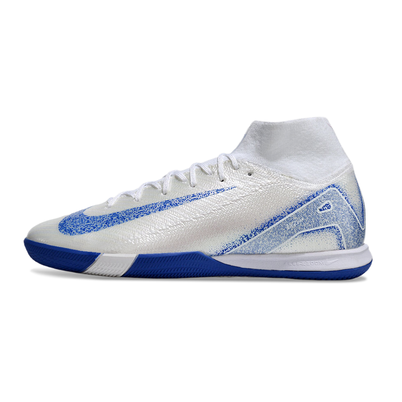 Chuteira Futsal Nike Air Zoom Mercurial Superfly 10 Elite IC Branca e Azul 
