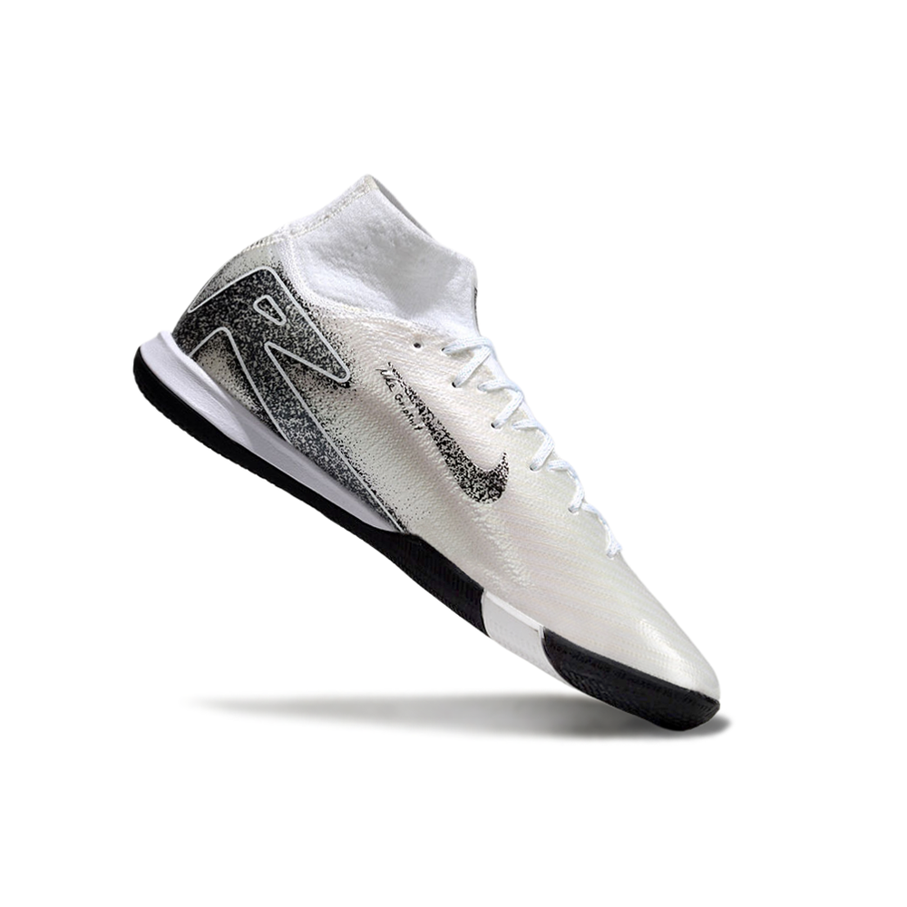 Chuteira Futsal Nike Air Zoom Mercurial Superfly 10 Elite IC Branca e Preta