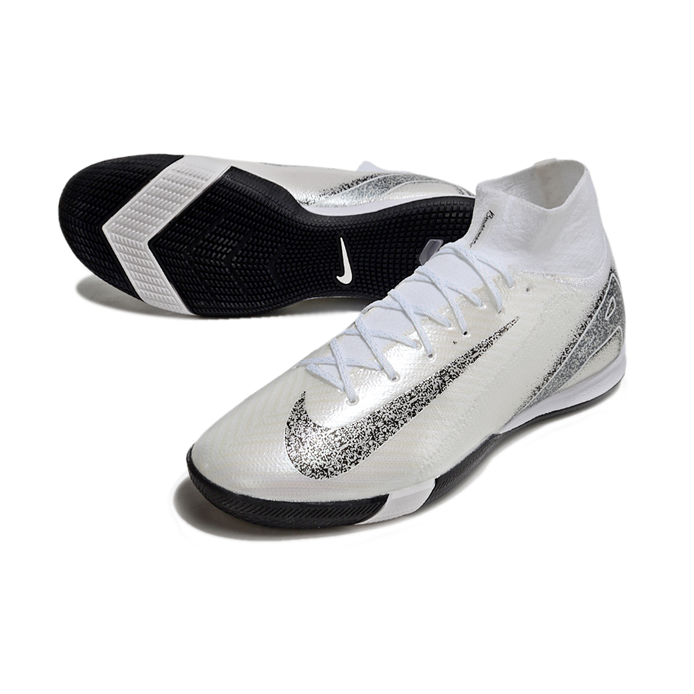Chuteira Futsal Nike Air Zoom Mercurial Superfly 10 Elite IC Branca e Preta