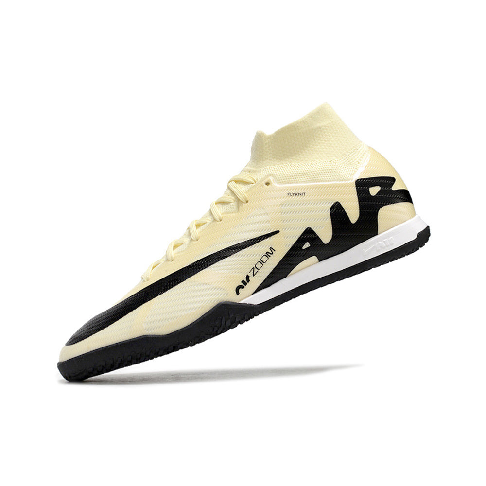 Chuteira Futsal Nike Air Zoom Mercurial Superfly 9 Elite IC Bege e Preta 