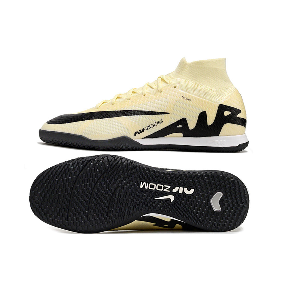 Chuteira Futsal Nike Air Zoom Mercurial Superfly 9 Elite IC Bege e Preta 