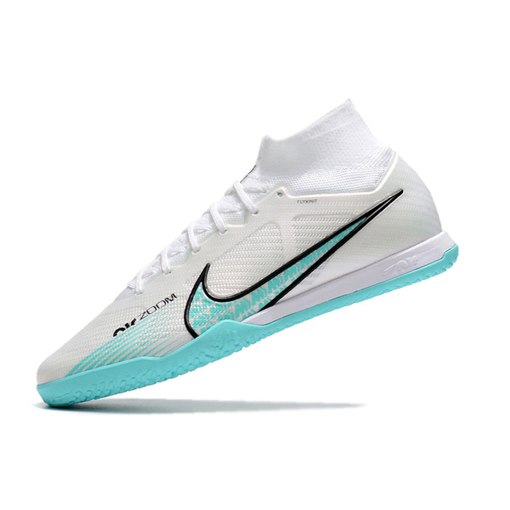 Chuteira Futsal Nike Air Zoom Mercurial Superfly 9 Elite IC Branca e Azul