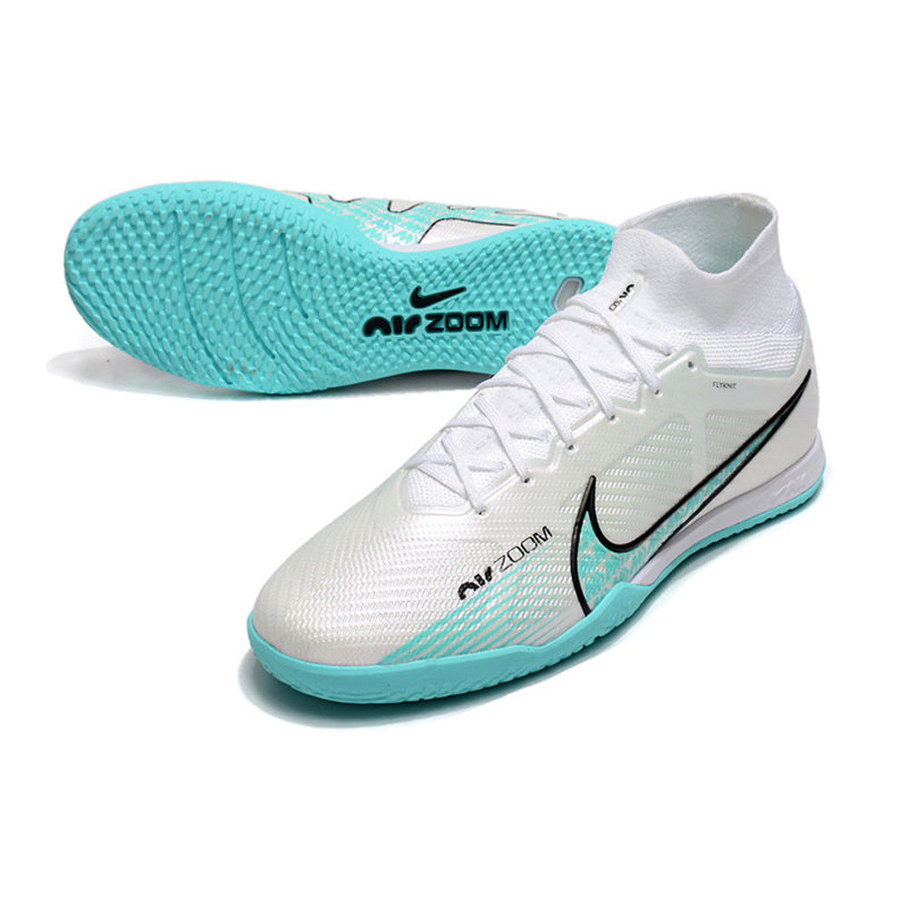 Chuteira Futsal Nike Air Zoom Mercurial Superfly 9 Elite IC Branca e Azul