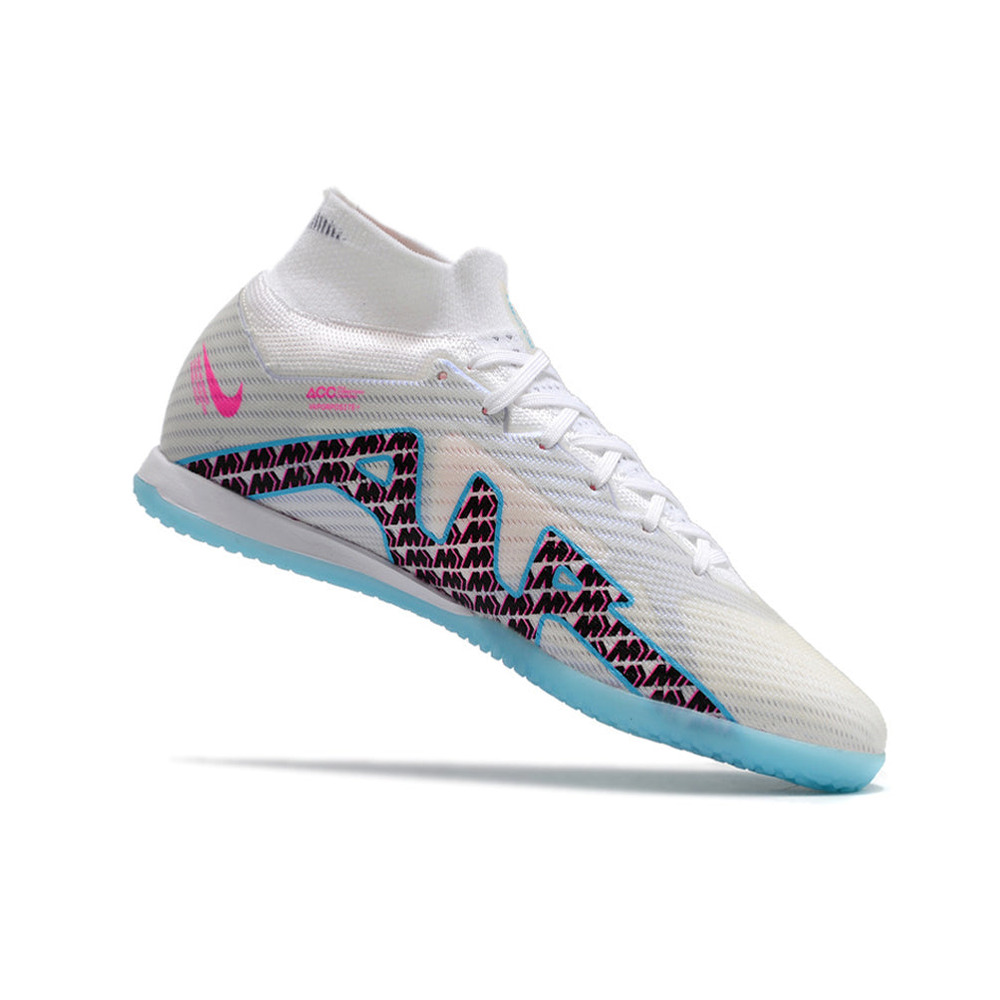 Chuteira Futsal Nike Air Zoom Mercurial Superfly 9 Elite IC Branca e Azul 