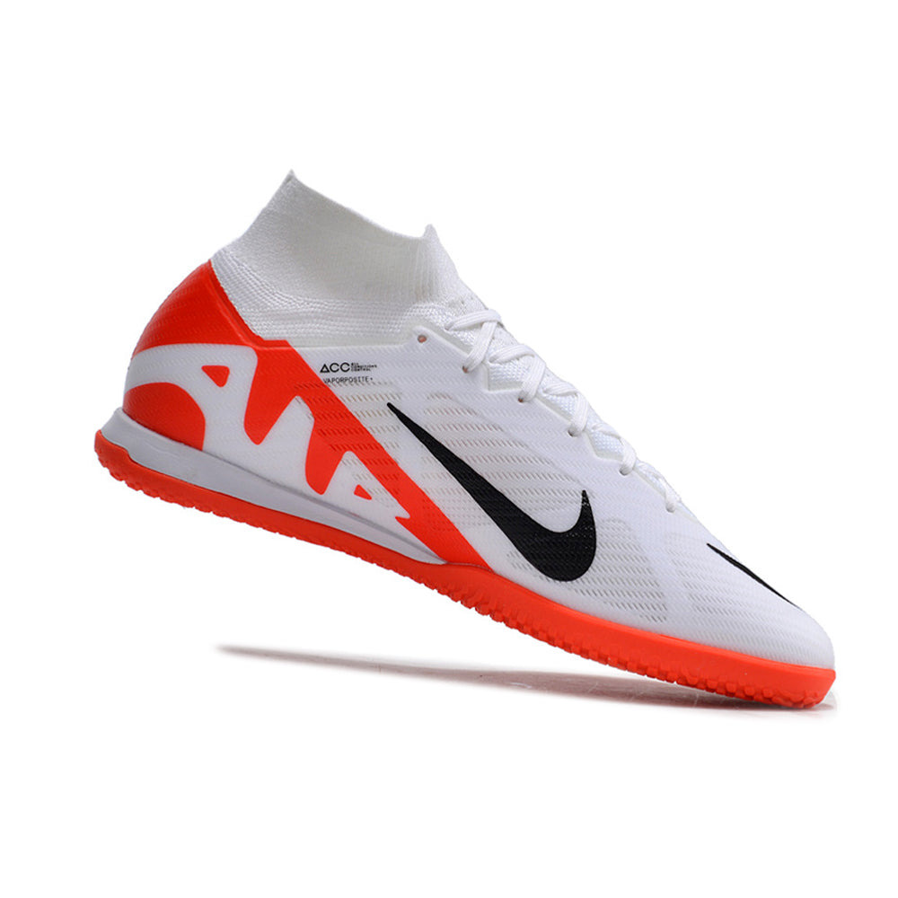 Chuteira Futsal Nike Air Zoom Mercurial Superfly 9 Elite IC Branca e Laranja 