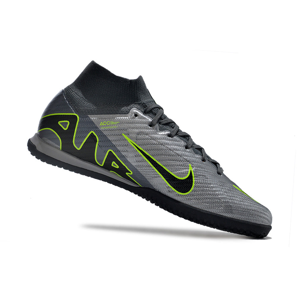 Chuteira Futsal Nike Air Zoom Mercurial Superfly 9 Elite IC Cinza e Verde
