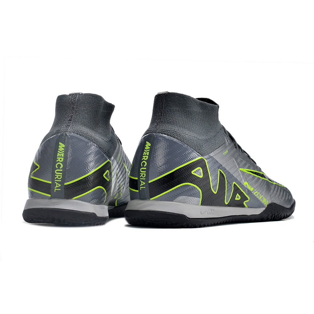 Chuteira Futsal Nike Air Zoom Mercurial Superfly 9 Elite IC Cinza e Verde
