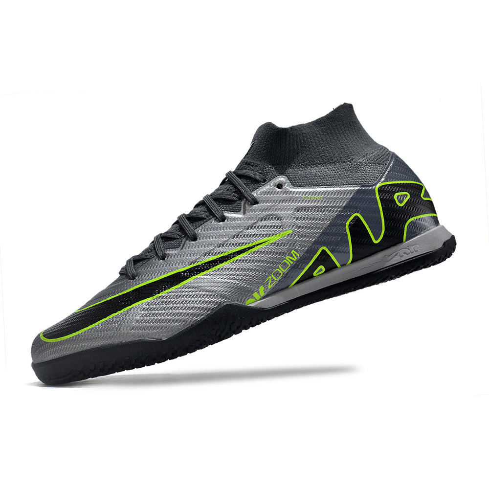 Chuteira Futsal Nike Air Zoom Mercurial Superfly 9 Elite IC Cinza e Verde