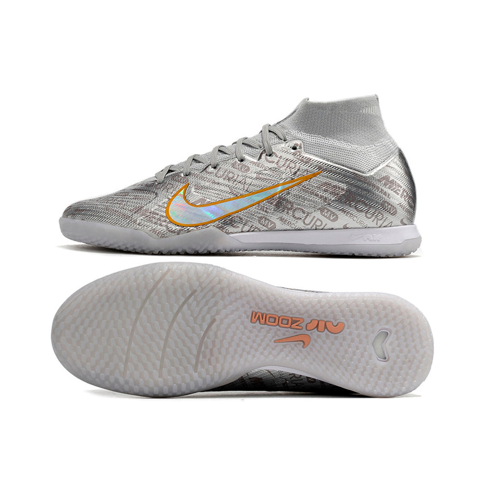 Chuteira Futsal Nike Air Zoom Mercurial Superfly 9 Elite IC Prata 