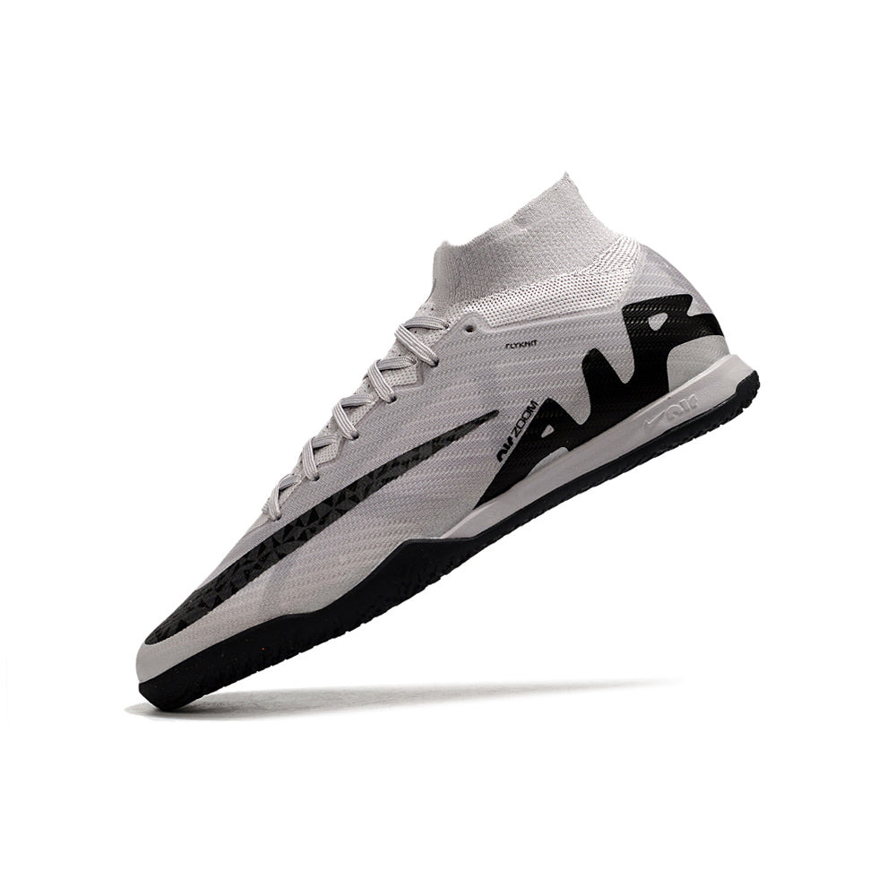 Chuteira Futsal Nike Air Zoom Mercurial Superfly 9 Elite IC Prata e Preta 