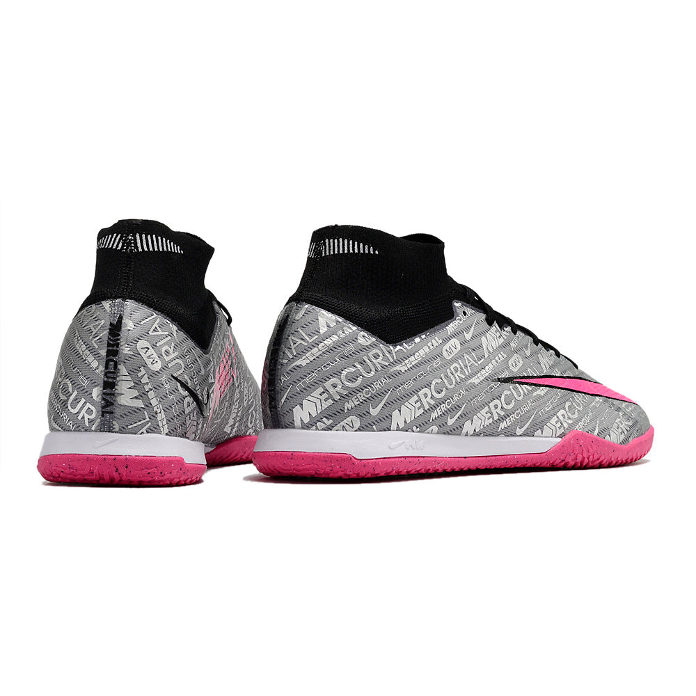 Chuteira Futsal Nike Air Zoom Mercurial Superfly 9 Elite IC Prata e Rosa 