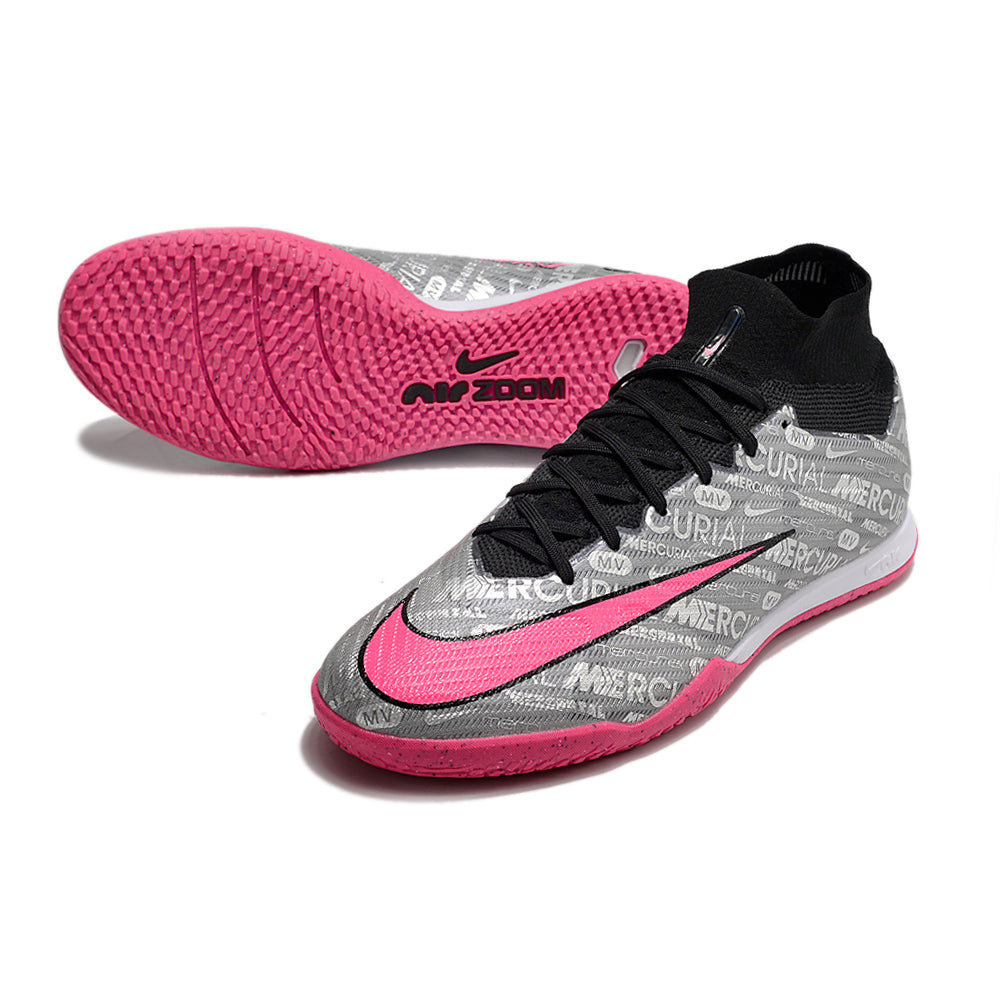 Chuteira Futsal Nike Air Zoom Mercurial Superfly 9 Elite IC Prata e Rosa 