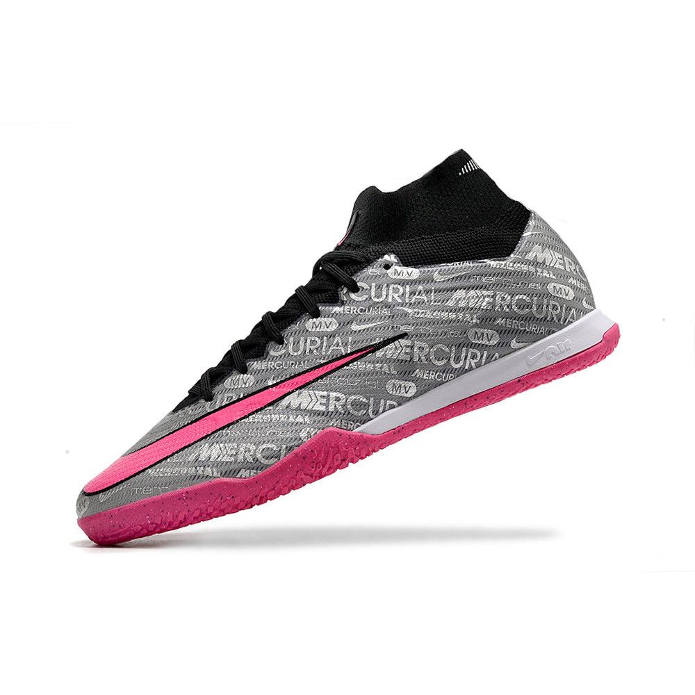 Chuteira Futsal Nike Air Zoom Mercurial Superfly 9 Elite IC Prata e Rosa 