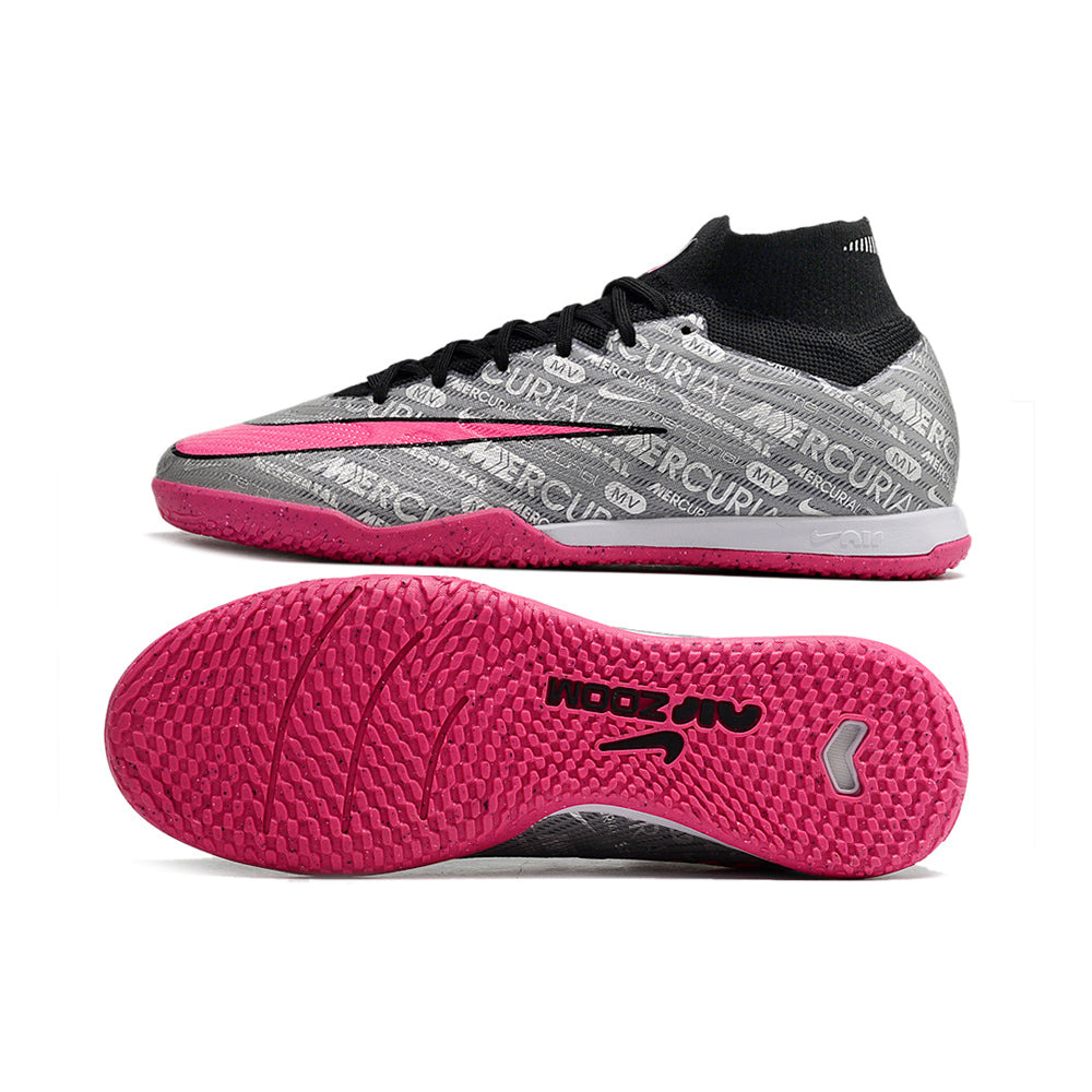 Chuteira Futsal Nike Air Zoom Mercurial Superfly 9 Elite IC Prata e Rosa 