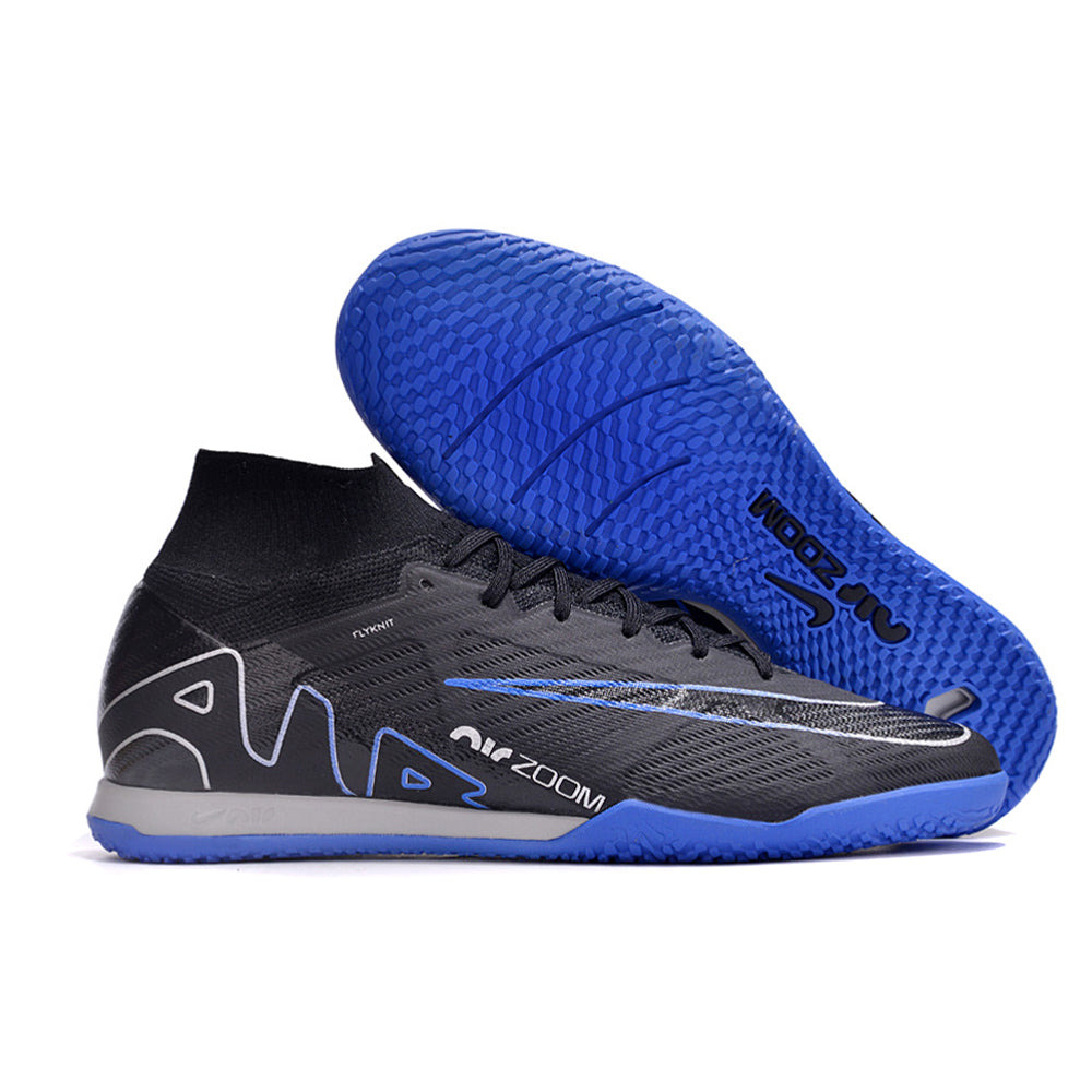 Chuteira Futsal Nike Air Zoom Mercurial Superfly 9 Elite IC Preta e Azul 