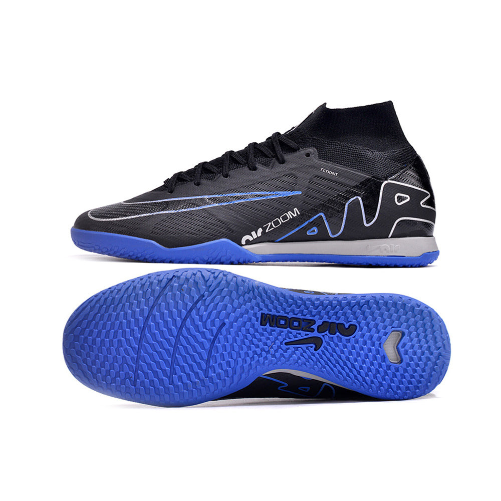Chuteira Futsal Nike Air Zoom Mercurial Superfly 9 Elite IC Preta e Azul 