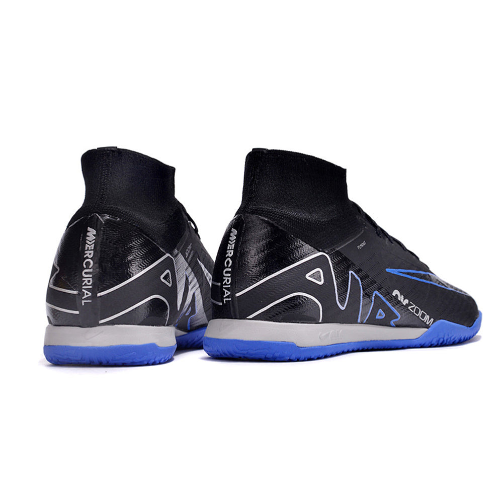 Chuteira Futsal Nike Air Zoom Mercurial Superfly 9 Elite IC Preta e Azul 