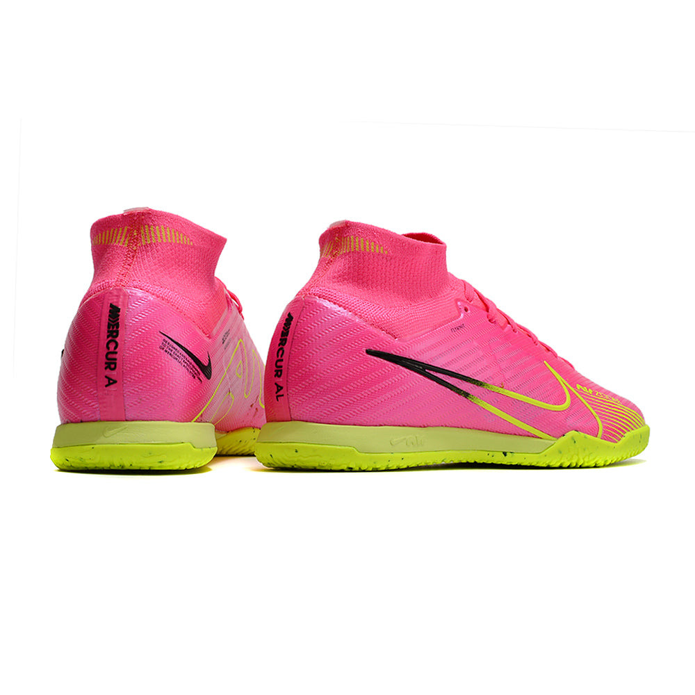 Chuteira Futsal Nike Air Zoom Mercurial Superfly 9 Elite IC Rosa e Verde 