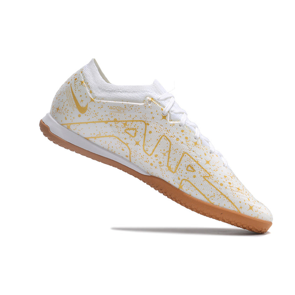 Chuteira Futsal Nike Air Zoom Mercurial Vapor 15 Elite IC Branca e Dourada