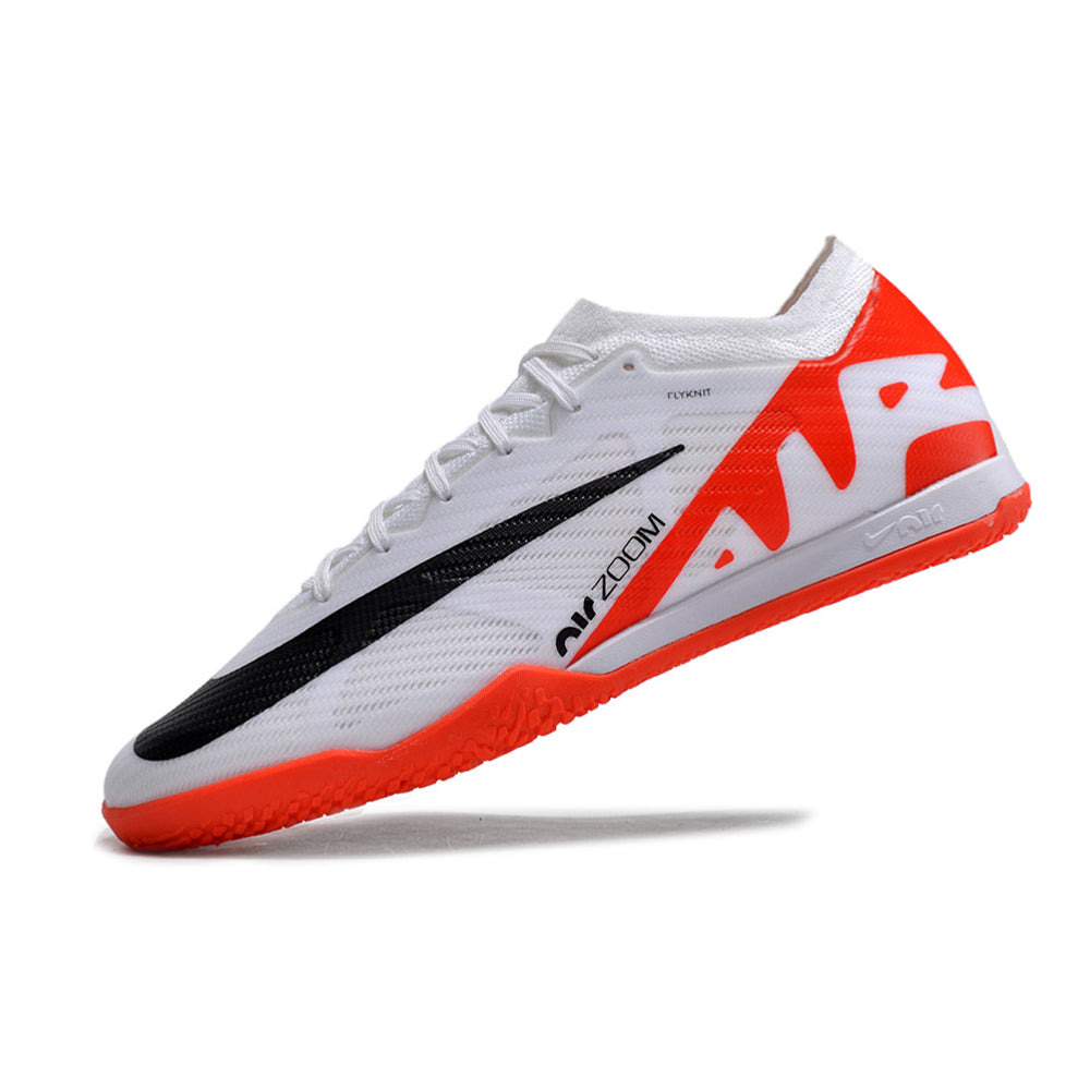 Chuteira Futsal Nike Air Zoom Mercurial Vapor 15 Elite IC Branca e Laranja 