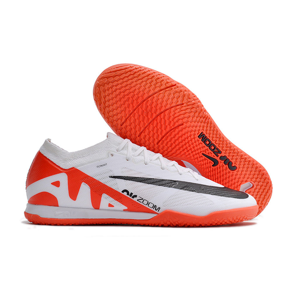 Chuteira Futsal Nike Air Zoom Mercurial Vapor 15 Elite IC Branca e Laranja 