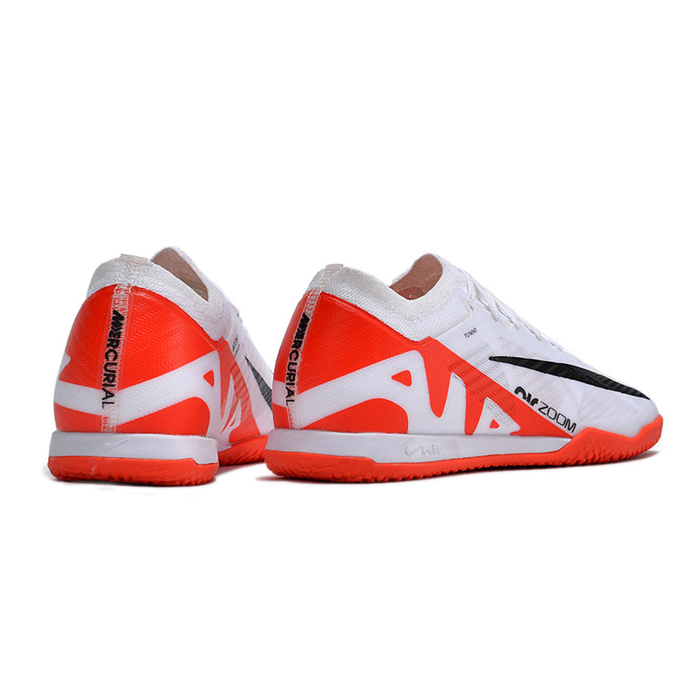 Chuteira Futsal Nike Air Zoom Mercurial Vapor 15 Elite IC Branca e Laranja 
