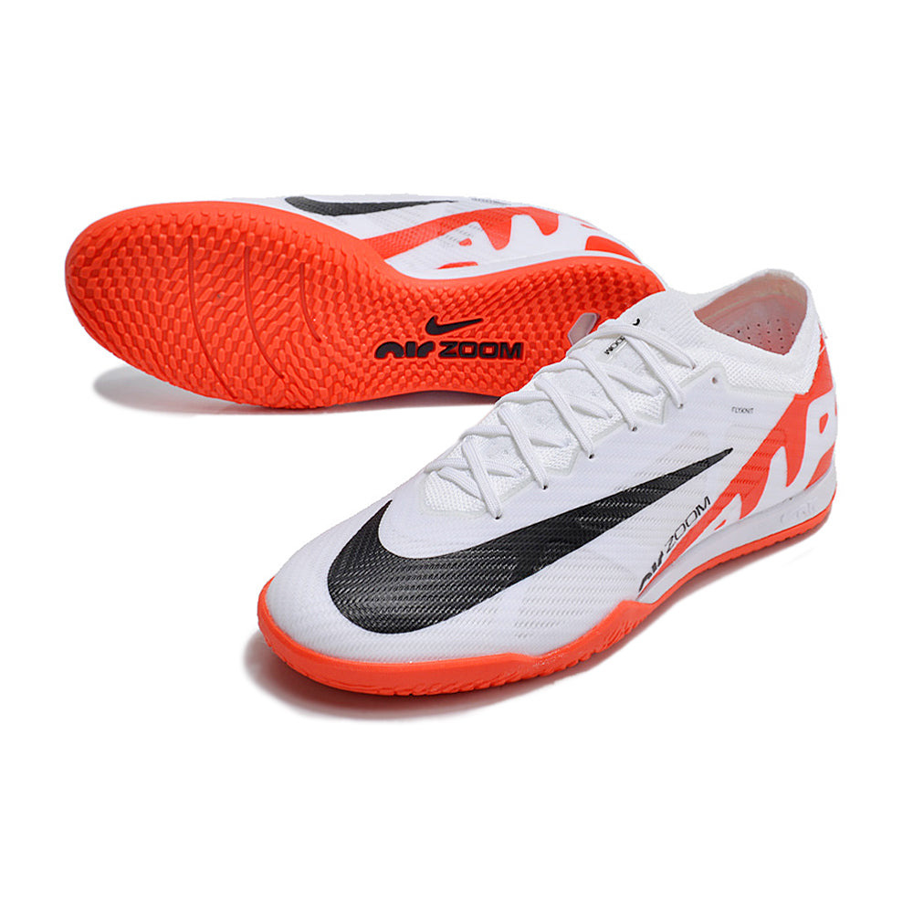 Chuteira Futsal Nike Air Zoom Mercurial Vapor 15 Elite IC Branca e Laranja 
