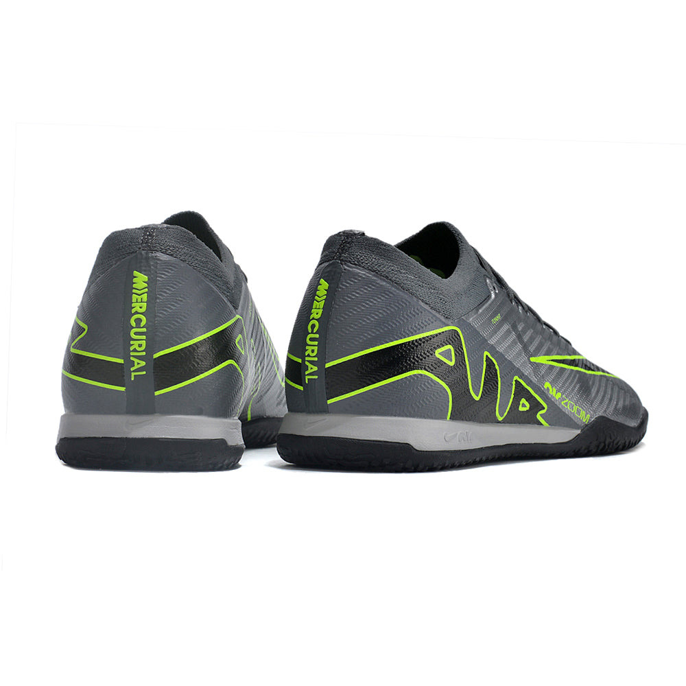 Chuteira Futsal Nike Air Zoom Mercurial Vapor 15 Elite IC Cinza e Verde