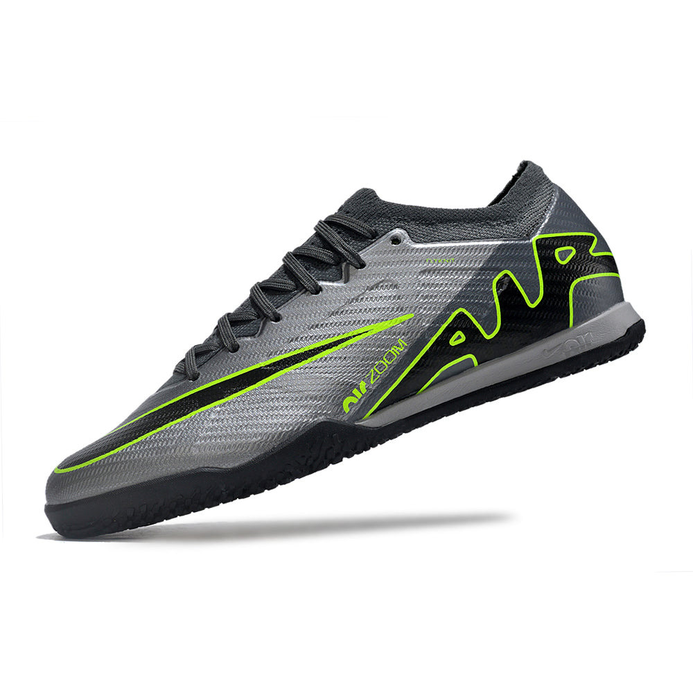 Chuteira Futsal Nike Air Zoom Mercurial Vapor 15 Elite IC Cinza e Verde