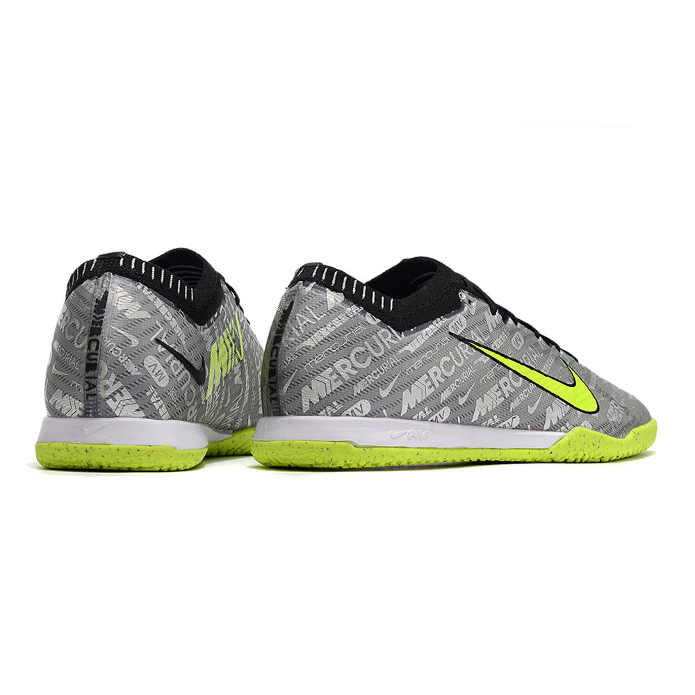 Chuteira Futsal Nike Air Zoom Mercurial Vapor 15 Elite IC Prata e Verde 