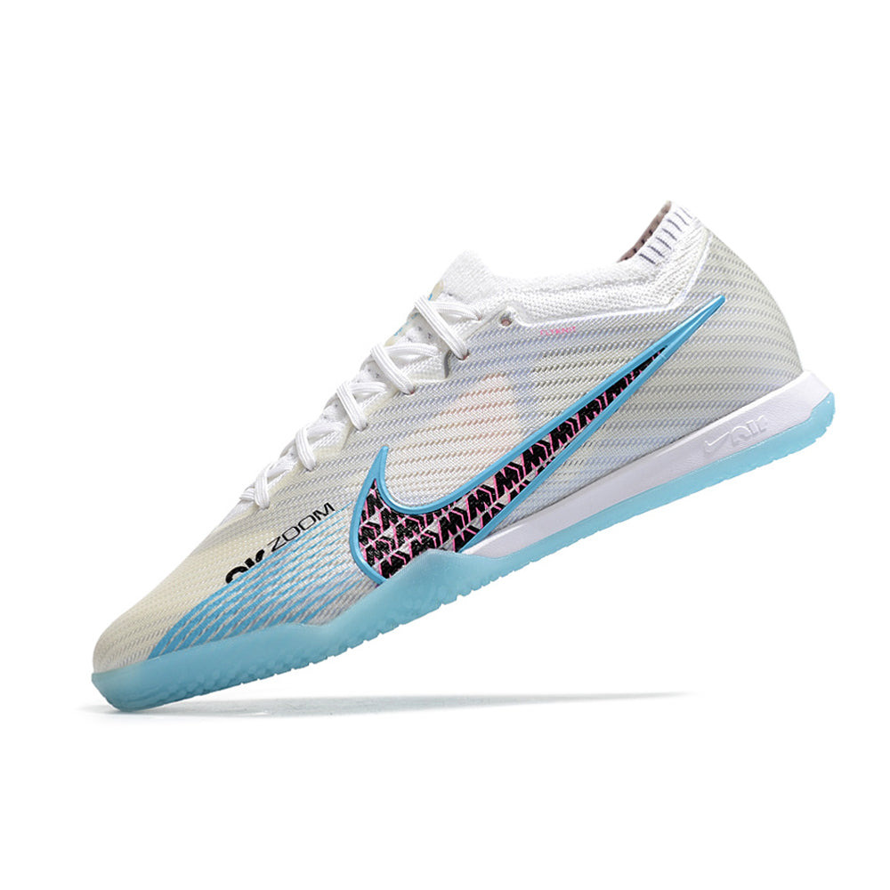 Chuteira Futsal Nike Air Zoom Mercurial Vapor 15 IC Elite Branca e Azul 