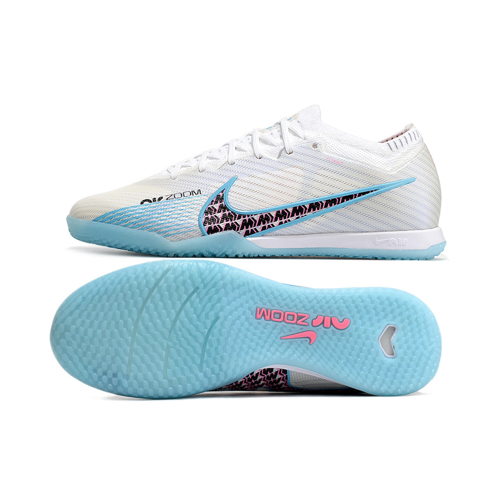 Chuteira Futsal Nike Air Zoom Mercurial Vapor 15 IC Elite Branca e Azul 